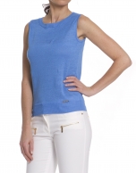 Linen jersey with round neck