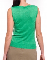 Linen jersey with round neck