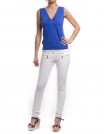 V-neck silk-cotton jersey