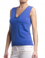 V-neck silk-cotton jersey