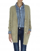 Long beige knit jacket