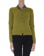 Olive green short angora jacket 