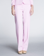 Pink straight pants.