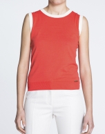 Geranium red top for twinset