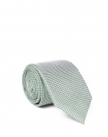 Green microprint tie