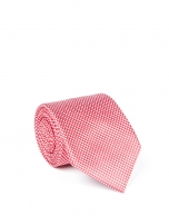 Red microprint tie