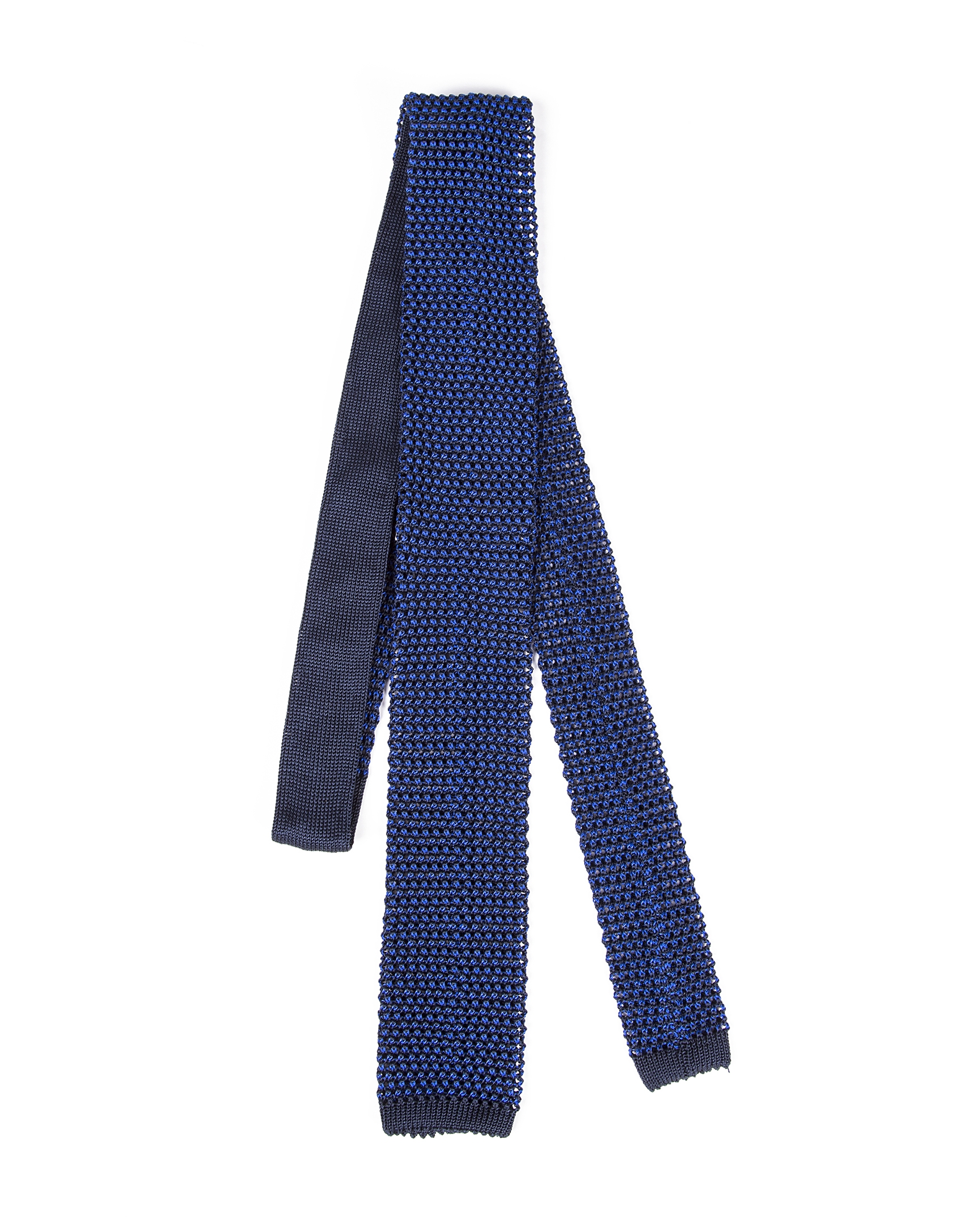 Blue knit tie