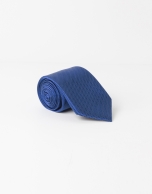 Dark blue microstructure tie