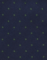 Navy blue tie with green dots