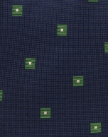 Navy blue and green checked tie