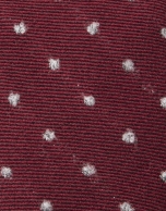 Burgundy tie with grey dots