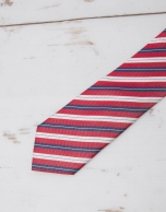 Navy blue / red striped tie