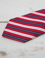 Navy blue / red striped tie