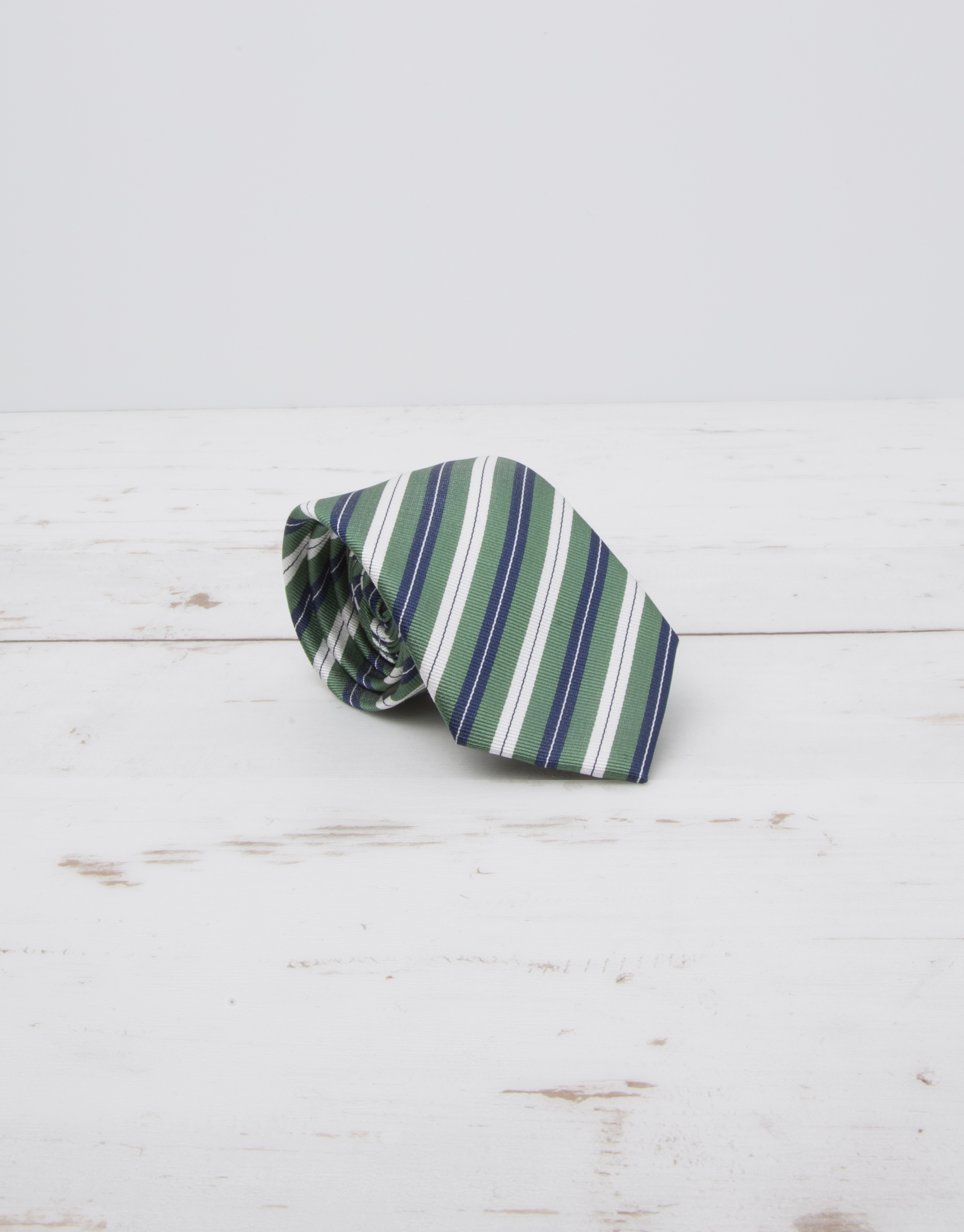 Navy blue /ivory striped tie