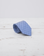 Light blue herringbone tie with white dots