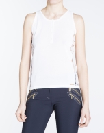 White knit top with passementerie on sides