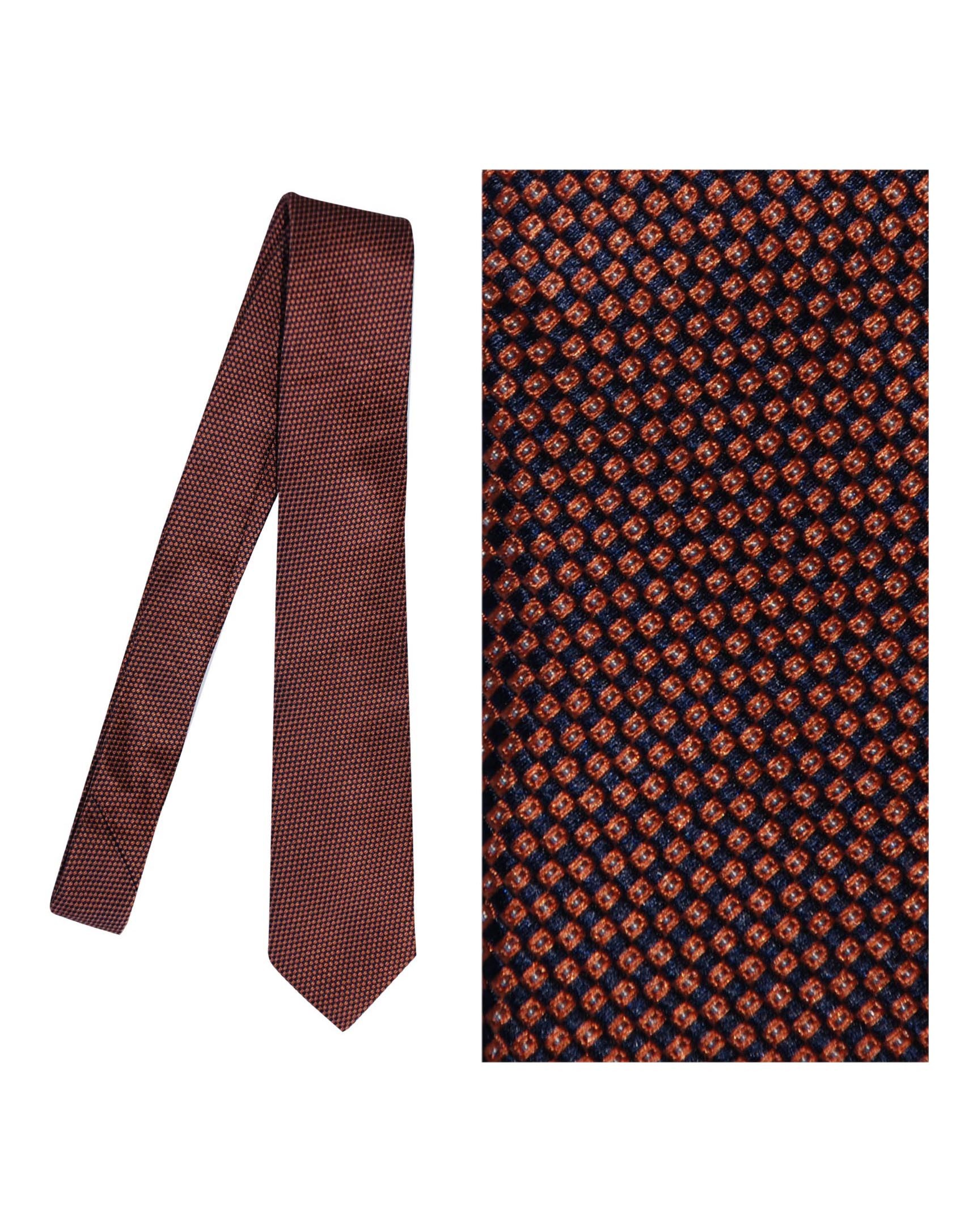 Burnt orange silk tie