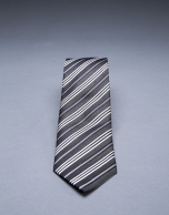 Brown - white striped tie 