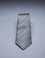 Khaki - blue striped tie 