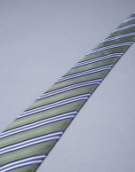 Khaki - blue striped tie 