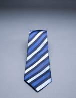 Blue diagonal striped tie