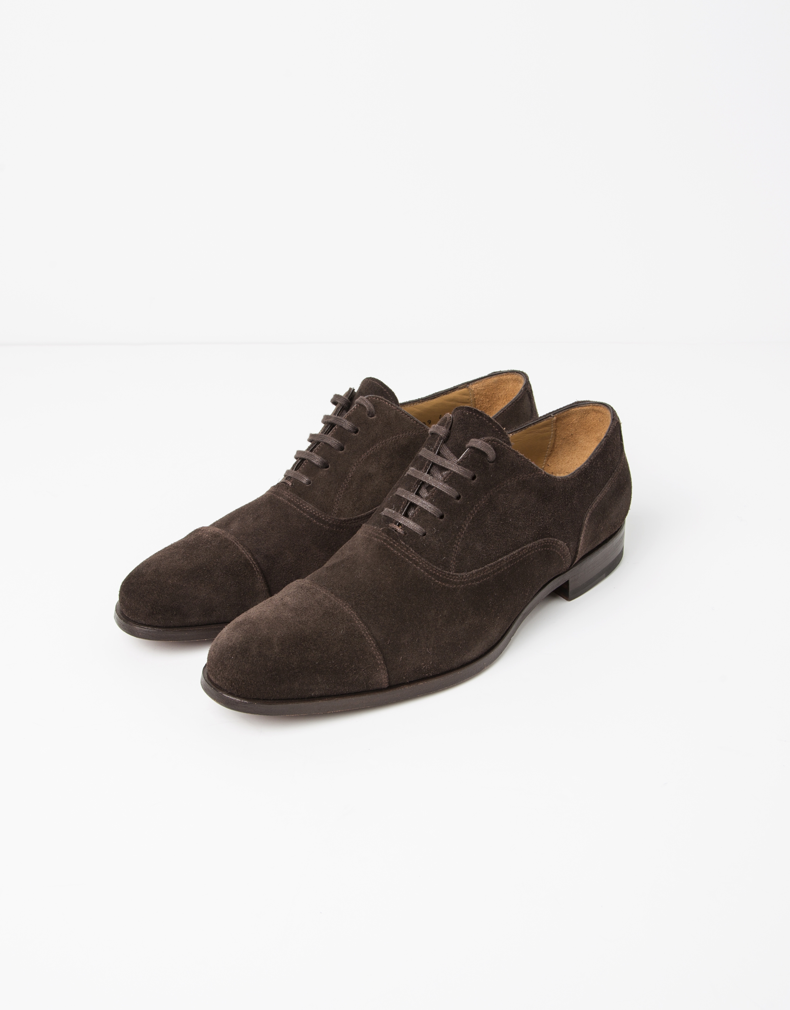 Brown split leather shoes