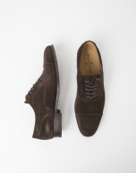 Brown split leather shoes