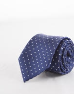 Corbata topos blancos sobre azul