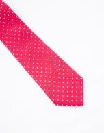 Red tie with white dots