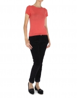 Coral wool and silk top