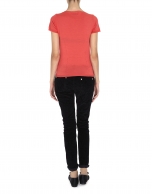 Coral wool and silk top