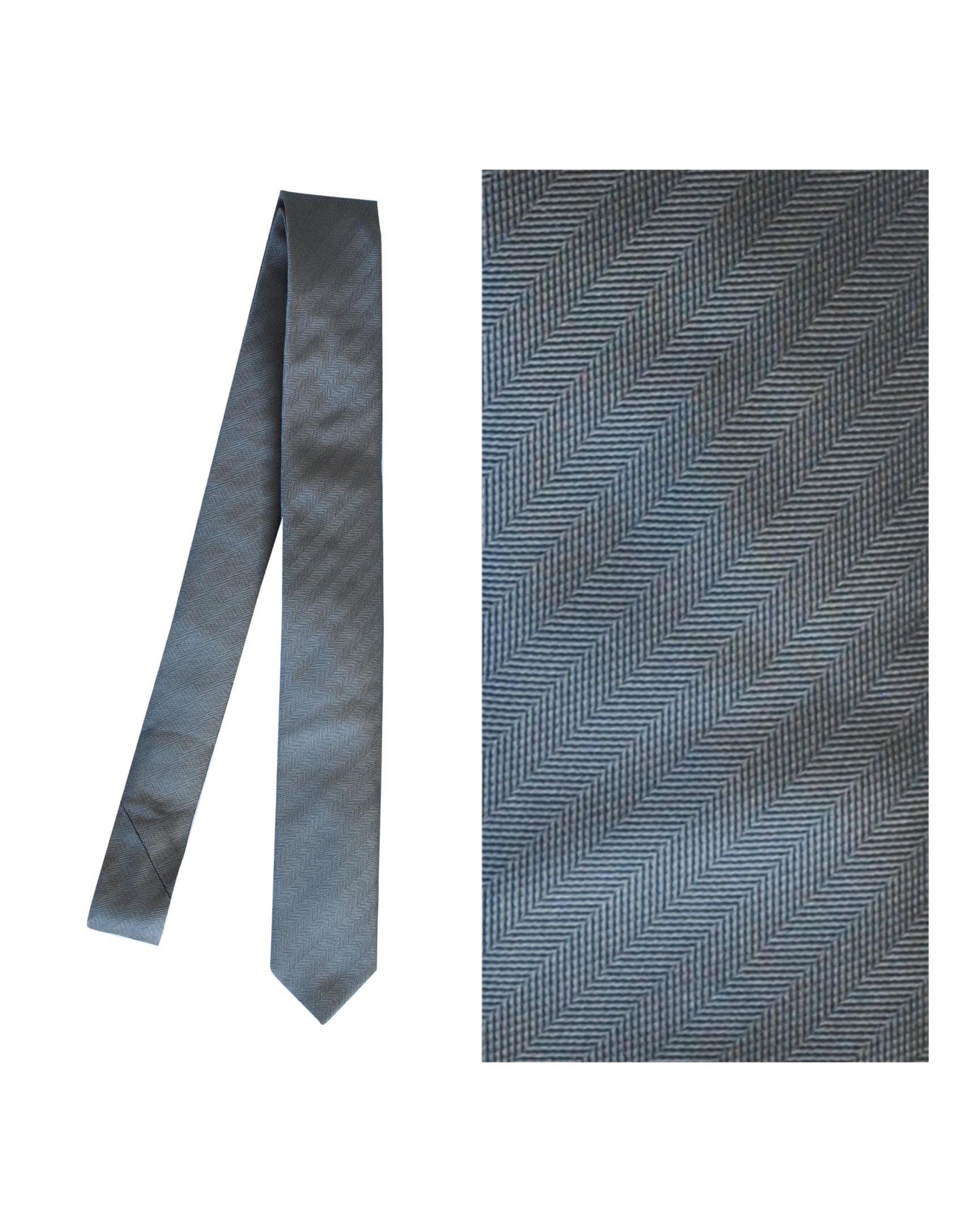 Corbata seda gris espiga