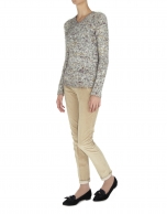 Speckled knit V neck sweater 