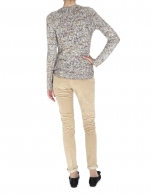 Speckled knit V neck sweater 