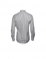 Grey and charcoal grey striped casual shirt