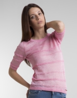 Pink sweater with trimming