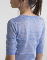 Blue sweater with trimming