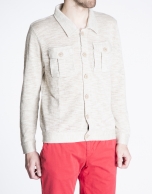 Beige knit jacket with pockets