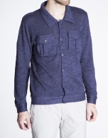 Navy blue knit jacket with pockets