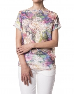 Camiseta estampado floral verde