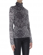 Animal print turtleneck top 