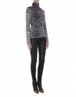 Animal print turtleneck top 