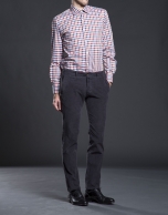 Copper checked sports shirt 