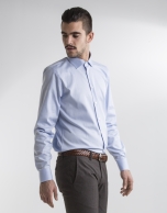 Blue microprint dress shirt