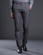 Gray micro-print pants