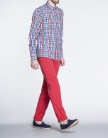 Blue and red checked sports shirt 