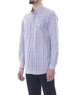 Blue and red checked premium fit sport shirt