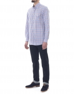 Blue and red checked premium fit sport shirt