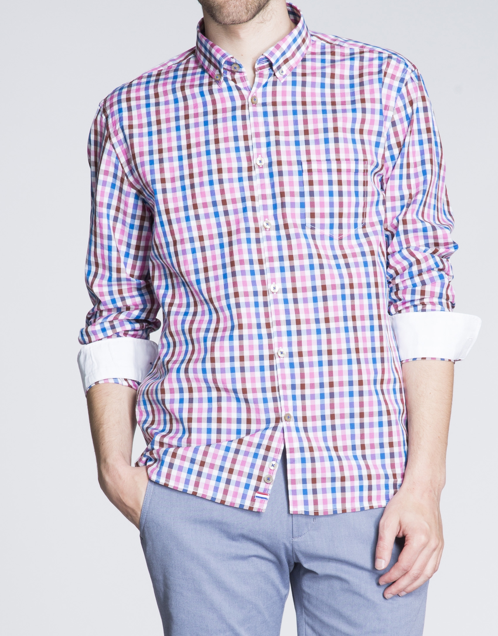 Colored checked sports shirt 