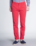 Coral twill sports pants